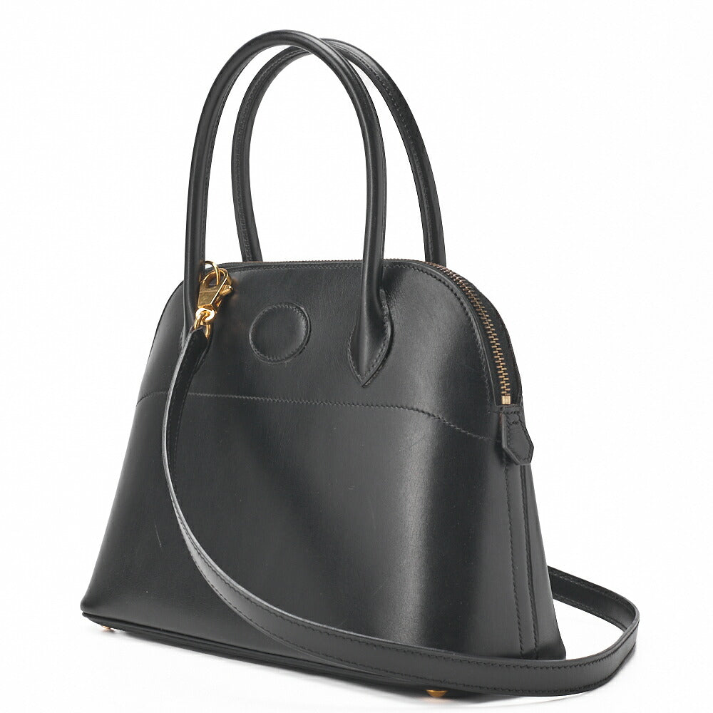 Pre-Owned Bolide 27 Handbag Shoulder Bag 2WAY Box Calf Black Gold-Tone Hardware Pre-Owned