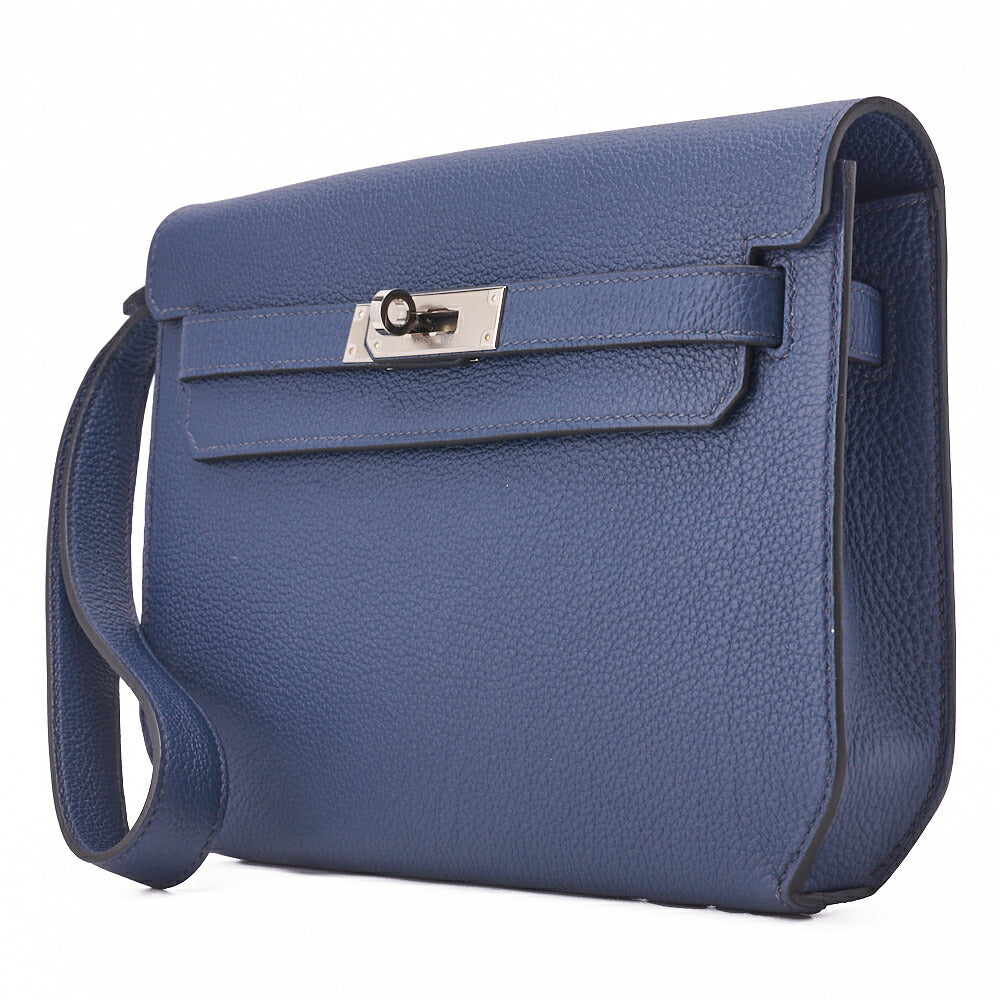 Pre-Owned Shoulder Bag, Kerry de Peche 25, Silver Metal Fittings, Canvas, Vert Bosphort, Silver-Tone Hardware, Pre-Owned