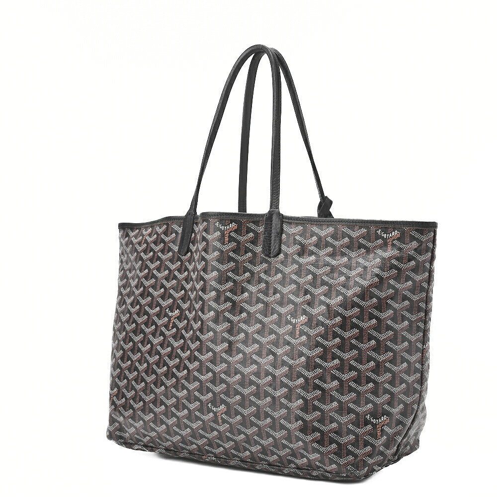 Pre-Owned Saint Louis PM Tote Bag Coated Canvas Black Silver-Tone Hardware Pre-Owned