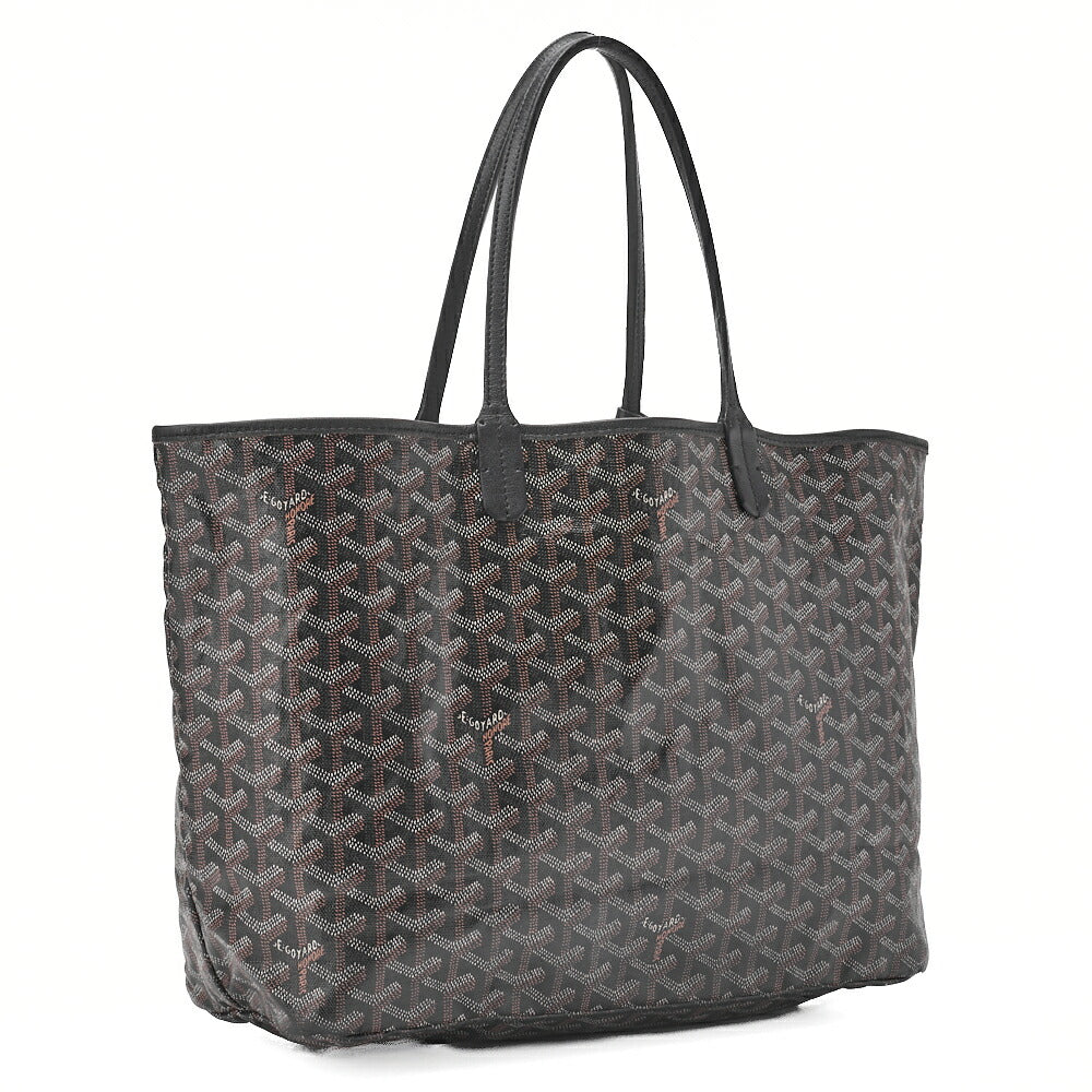 Pre-Owned Saint Louis PM Tote Bag Coated Canvas Black Silver-Tone Hardware Pre-Owned