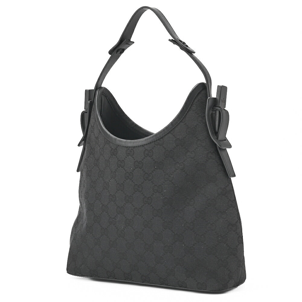 Pre-Owned Shoulder Bag, GG Canvas, Black, Silver-Tone Hardware, Pre-Owned
