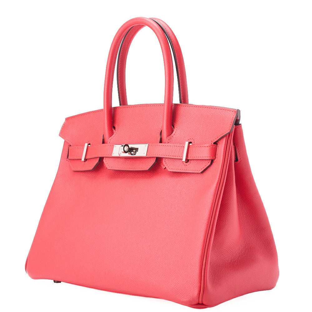 Pre-Owned Birkin 30 Tote Bag, Vaux Epson, Rouge Casaque, Silver-Tone Hardware, Pre-Owned