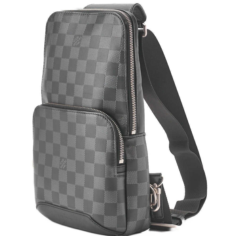 Pre-Owned Vuitton Shoulder Bag, Damier Infini, Black Noir, Silver-Tone Hardware, Pre-Owned