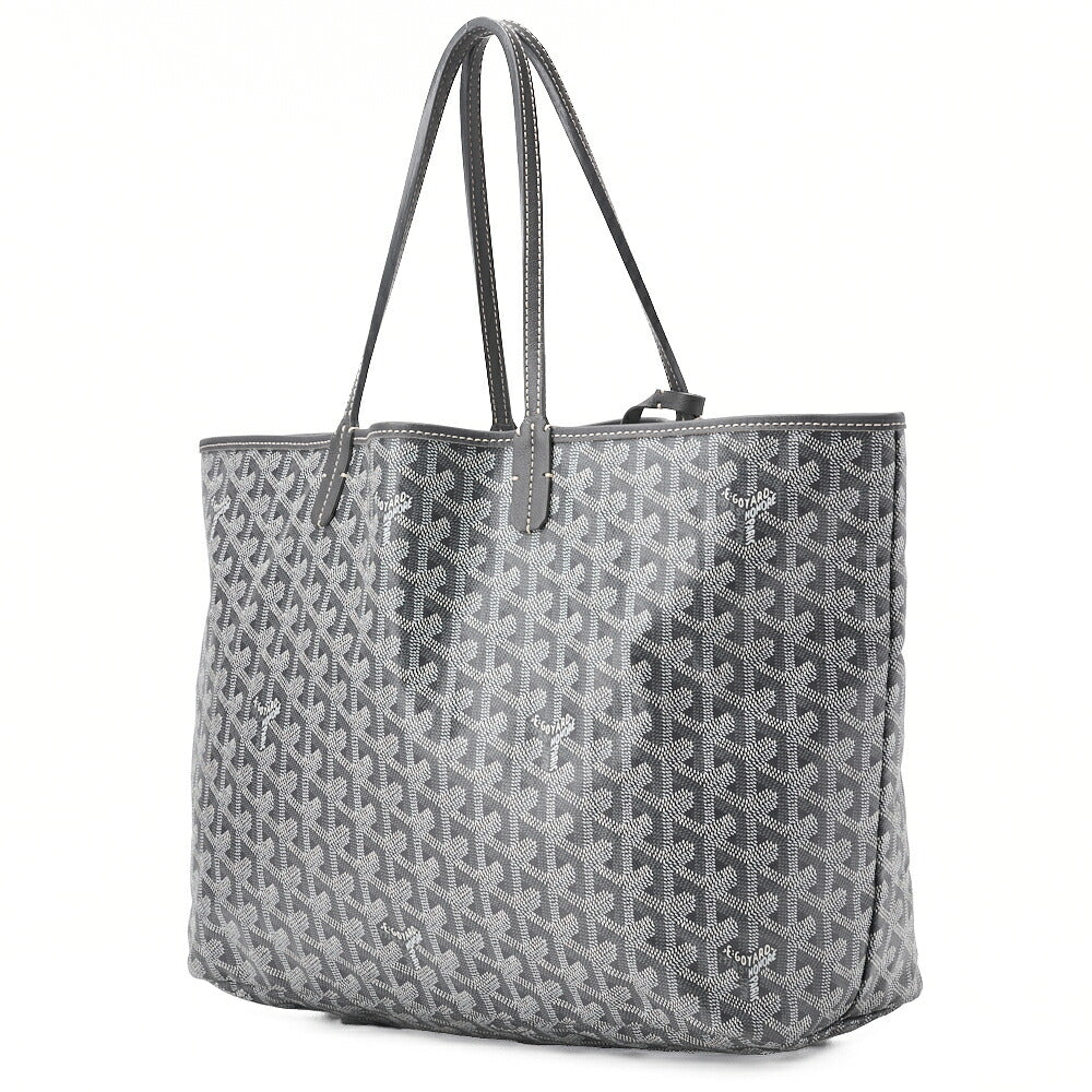 Pre-Owned Saint Louis PM Tote Bag Coated Canvas Gray Silver-Tone Hardware Pre-Owned