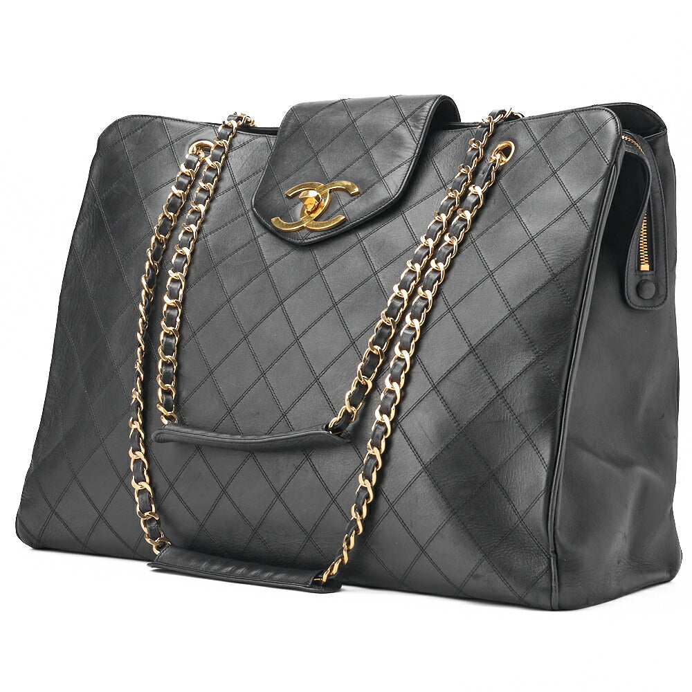 Pre-Owned Shoulder Bag Supermodel Matelasse Bicolore Lambskin Black Gold-Tone Hardware Pre-Owned