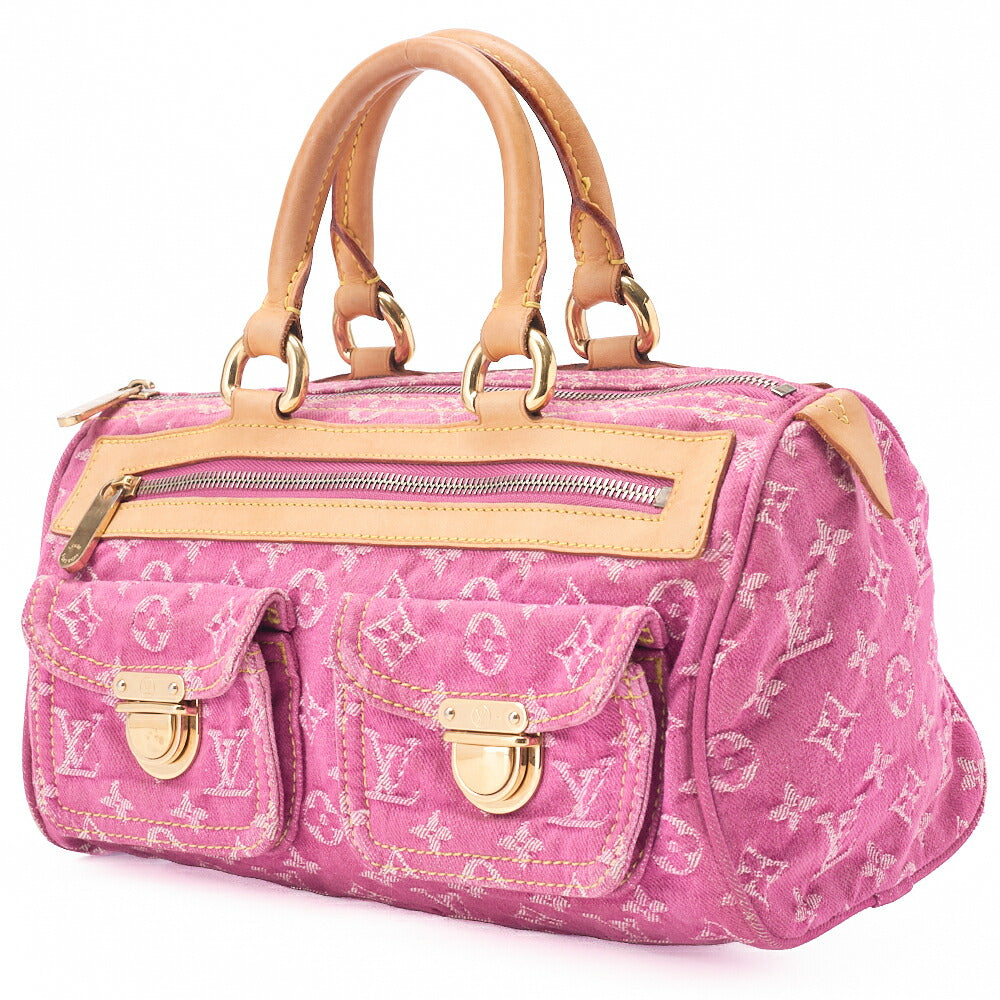 Pre-Owned Vuitton Handbag, Neo Speedy, Monogram Denim, Pink, Gold-Tone Hardware, Pre-Owned