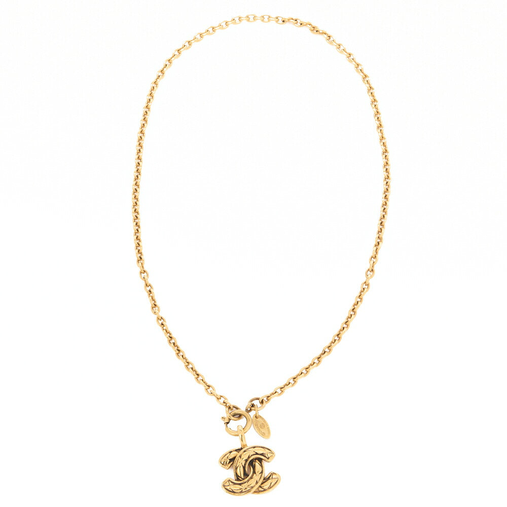 Pre-Owned Necklace, Coco Mark Matelasse, Gold Plated, Gold, Gold-Tone Hardware, Pre-Owned