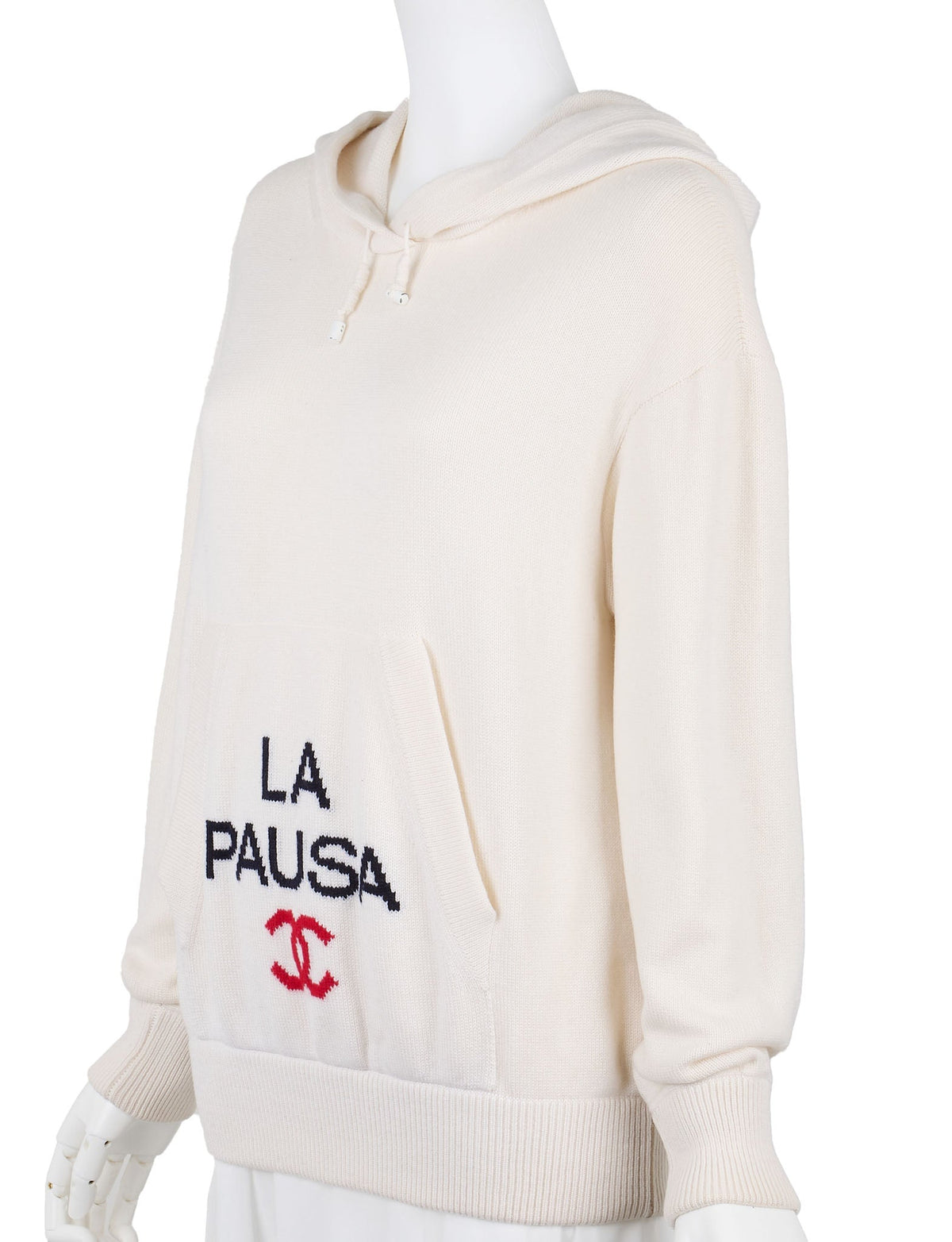 Pre-Owned Hoodie, Cashmere, Ivory, Gold-Tone Hardware, Pre-Owned