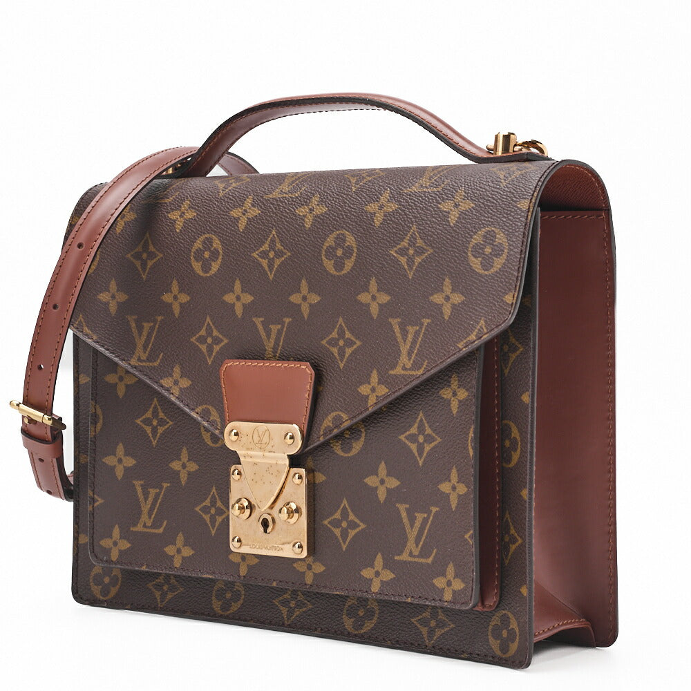 Pre-Owned Vuitton Shoulder Bag, Monceau, Monogram, Canvas, Brown, Gold-Tone Hardware, Pre-Owned