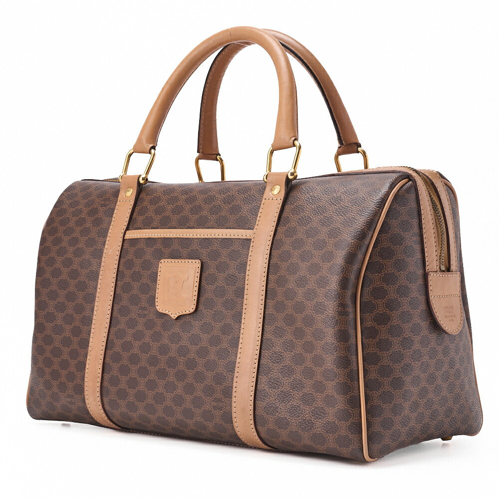 Pre-Owned Handbag Boston Tote Bag Macadam PVC Leather Brown Gold-Tone Hardware Pre-Owned