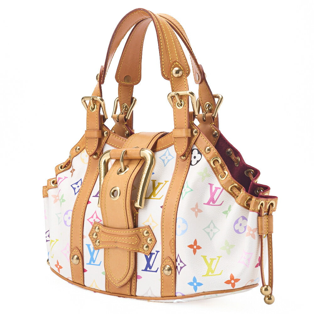 Pre-Owned Vuitton Handbag Teda PM Monogram Multicolor Canvas White Gold-Tone Hardware Pre-Owned