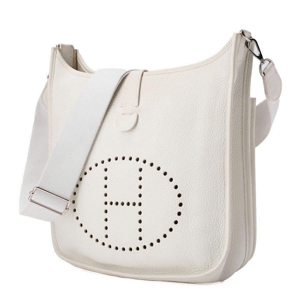 Pre-Owned Shoulder Bag, Evelyn GM 3 Trois, Tryon Clemence, White, Silver-Tone Hardware, Pre-Owned