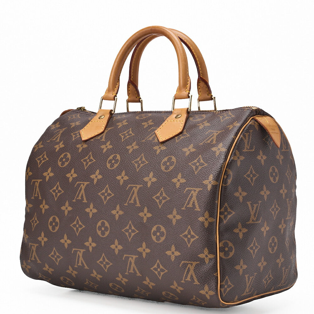 Pre-Owned Vuitton Handbag, Speedy 30, Monogram, Canvas, Brown, Gold-Tone Hardware, Pre-Owned