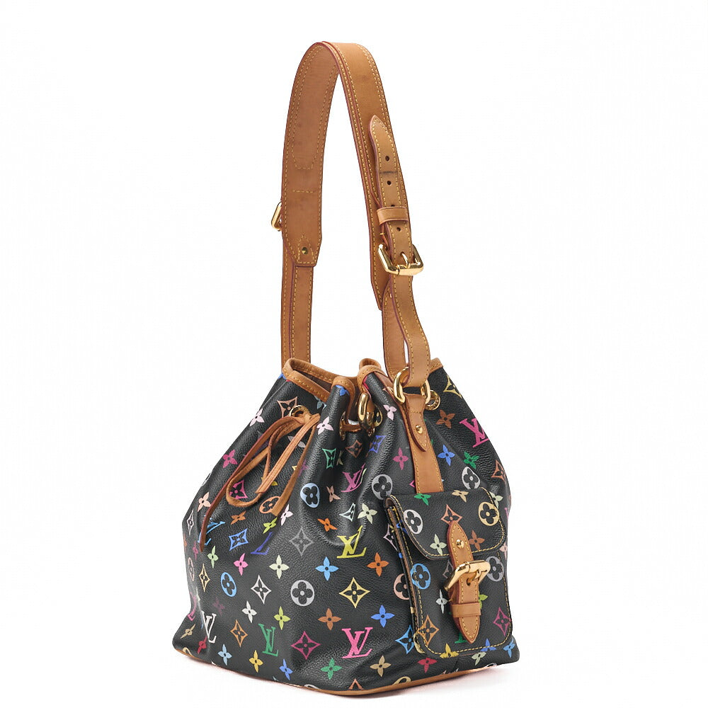 Pre-Owned Vuitton Shoulder Bag, Monogram Multicolor, Canvas, Black, Gold-Tone Hardware, Pre-Owned