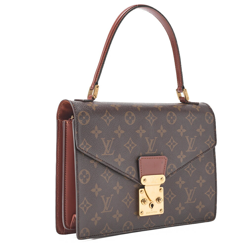 Pre-Owned Vuitton Handbag, Monogram Concorde, Canvas, Brown, Gold-Tone Hardware, Pre-Owned
