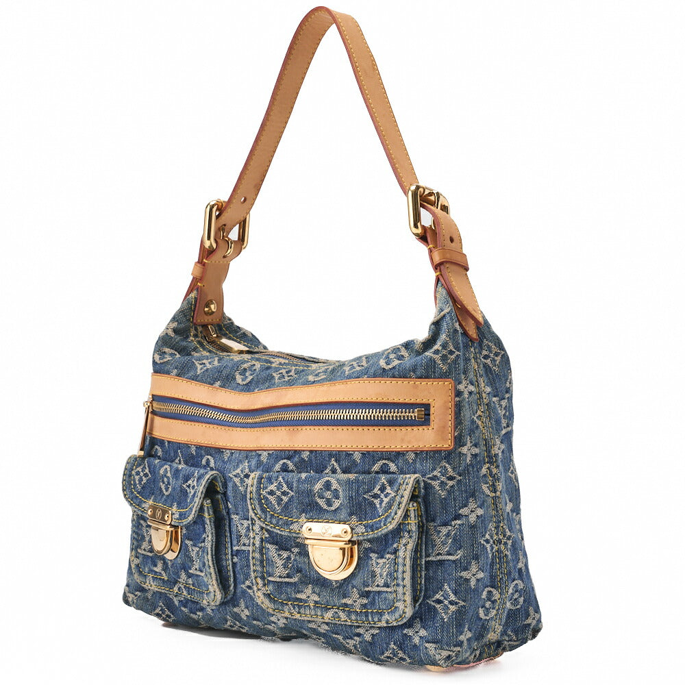Pre-Owned Vuitton Shoulder Bag, Monogram Denim, Blue, Gold-Tone Hardware, Pre-Owned