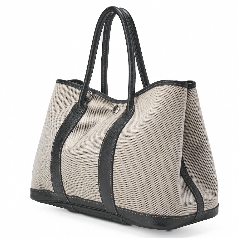 Pre-Owned Garden Party TPM Tote Bag Toile Offiche Black Silver-Tone Hardware Pre-Owned