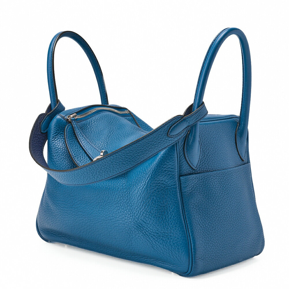 Pre-Owned Lindy 30 2WAY Shoulder Bag Tryon Clemence Blue Iris Silver-Tone Hardware Pre-Owned