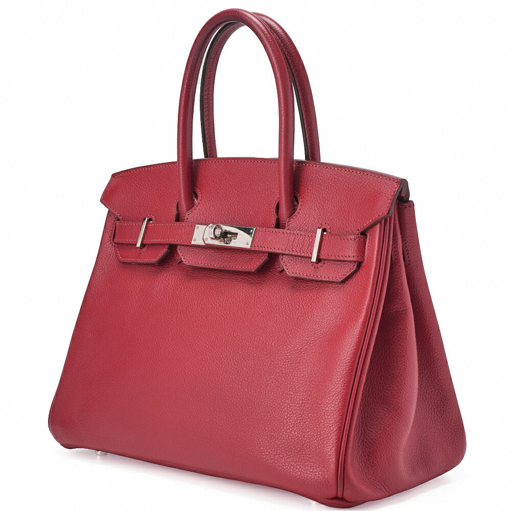 Pre-Owned Birkin 30 Tote Bag Togo Rouge Piment Silver-Tone Hardware Pre-Owned