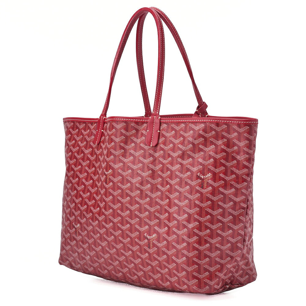 Pre-Owned Saint Louis PM Tote Bag, Coated Canvas, Red, Silver-Tone Hardware, Pre-Owned