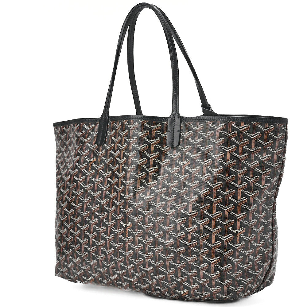 Pre-Owned Saint Louis PM Tote Bag Coated Canvas Black Silver-Tone Hardware Pre-Owned