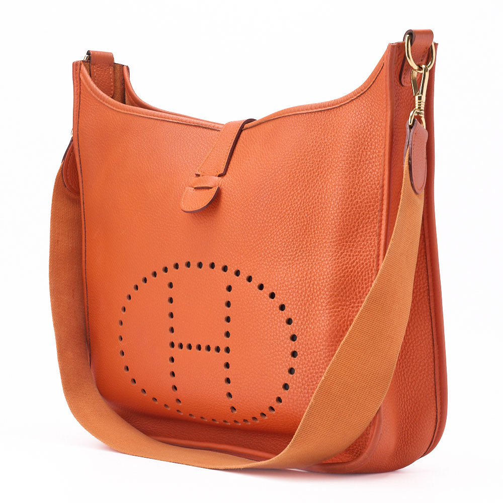 Pre-Owned Evelyn GM 1 Ann Shoulder Bag, Tryon Orange, Gold-Tone Hardware, Pre-Owned