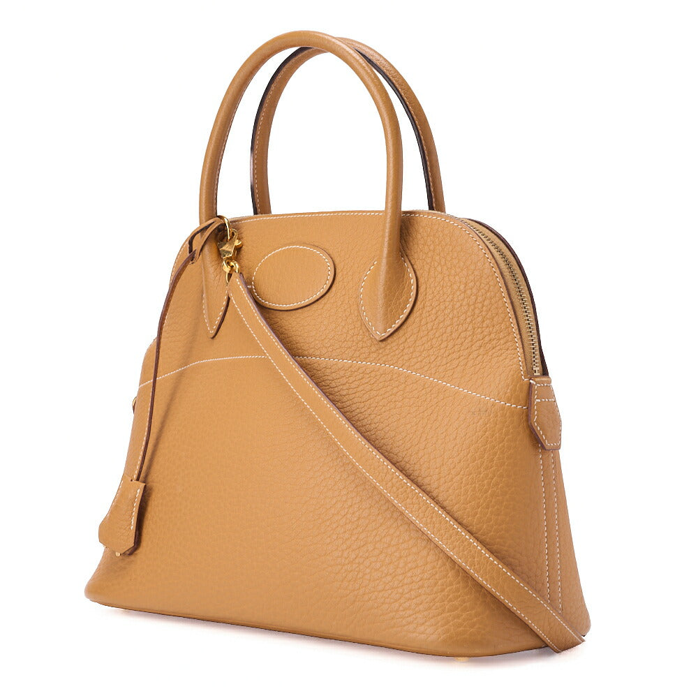 Pre-Owned Bolide 31 Handbag Shoulder Bag Fjord Leather Natural Gold-Tone Hardware Pre-Owned
