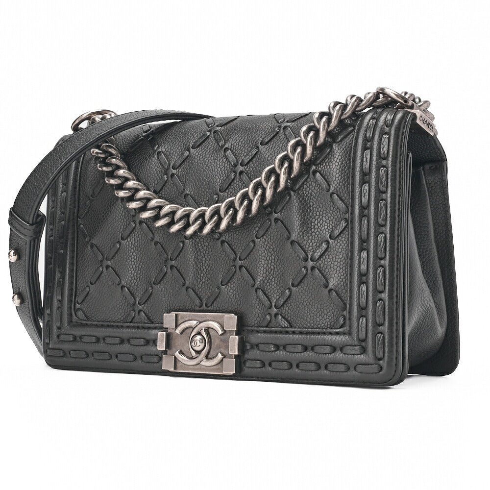 Sac bandoulière d'occasion, Boy V Stitch, denim, finitions argentées, d'occasion