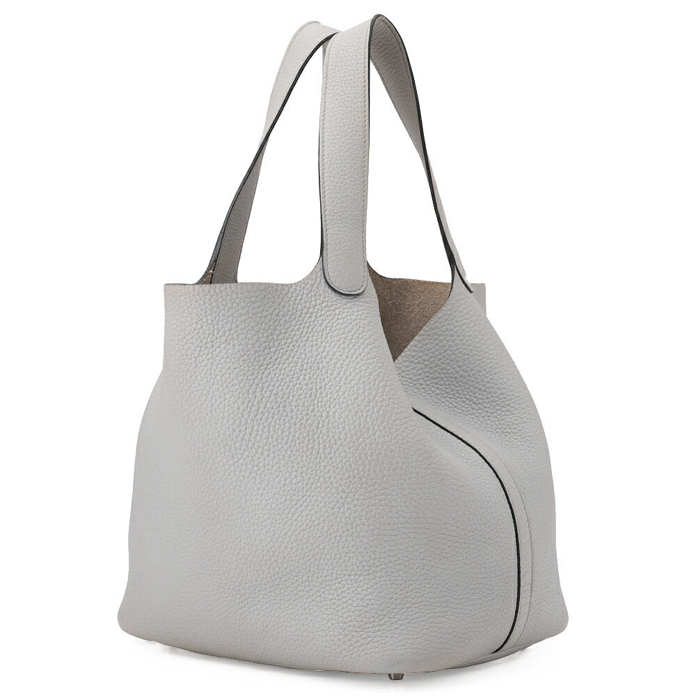 Pre-Owned Picotin Rock MM Handbag Tryon Clemence Blue Pale Silver-Tone Hardware Pre-Owned