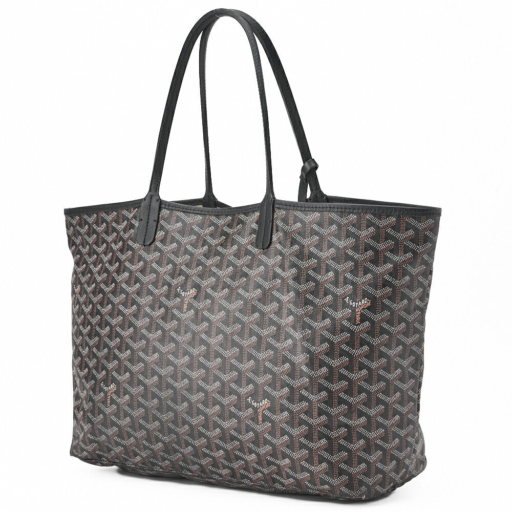 Pre-Owned Saint Louis PM Tote Bag Coating Canvas Black Silver-Tone Hardware Pre-Owned