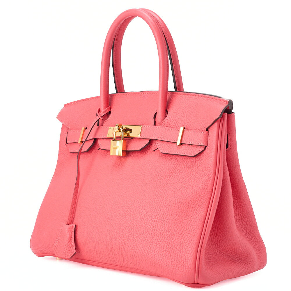 Pre-Owned Birkin 30 Handbag Tryon Clemence Rose Jaipur Gold-Tone Hardware, Pre-Owned