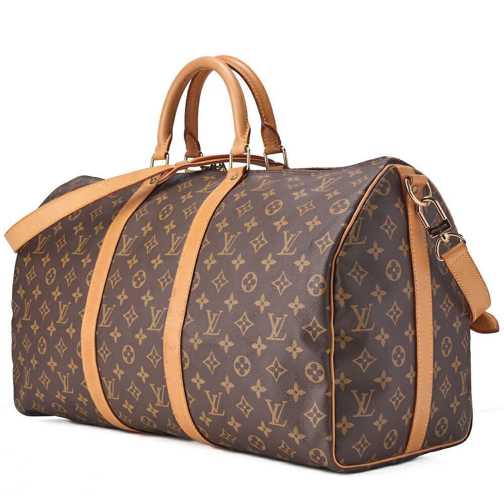 Pre-Owned VUITTON Monogram Keepol Handi?re 50 Boston Bag Brown Gold-Tone Hardware, Pre-Owned