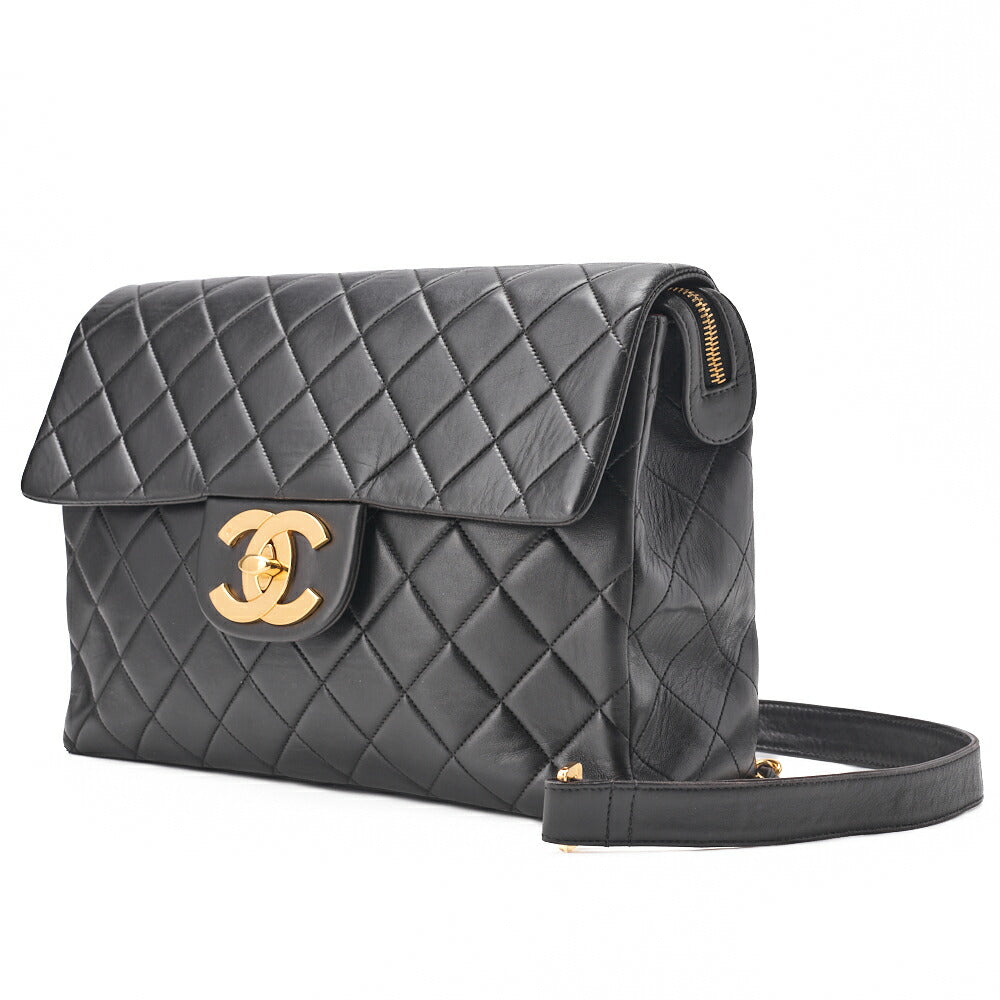 Pre-Owned Shoulder Bag Rucksack Lambskin Matelasse Deca Coco Turnlock Black Gold-Tone Hardware, Pre-Owned