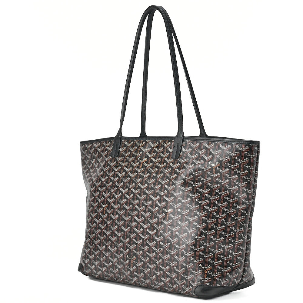 Pre-Owned Saint-Louis Artois MM Tote Bag Coated Canvas Black Silver-Tone Hardware, Pre-Owned