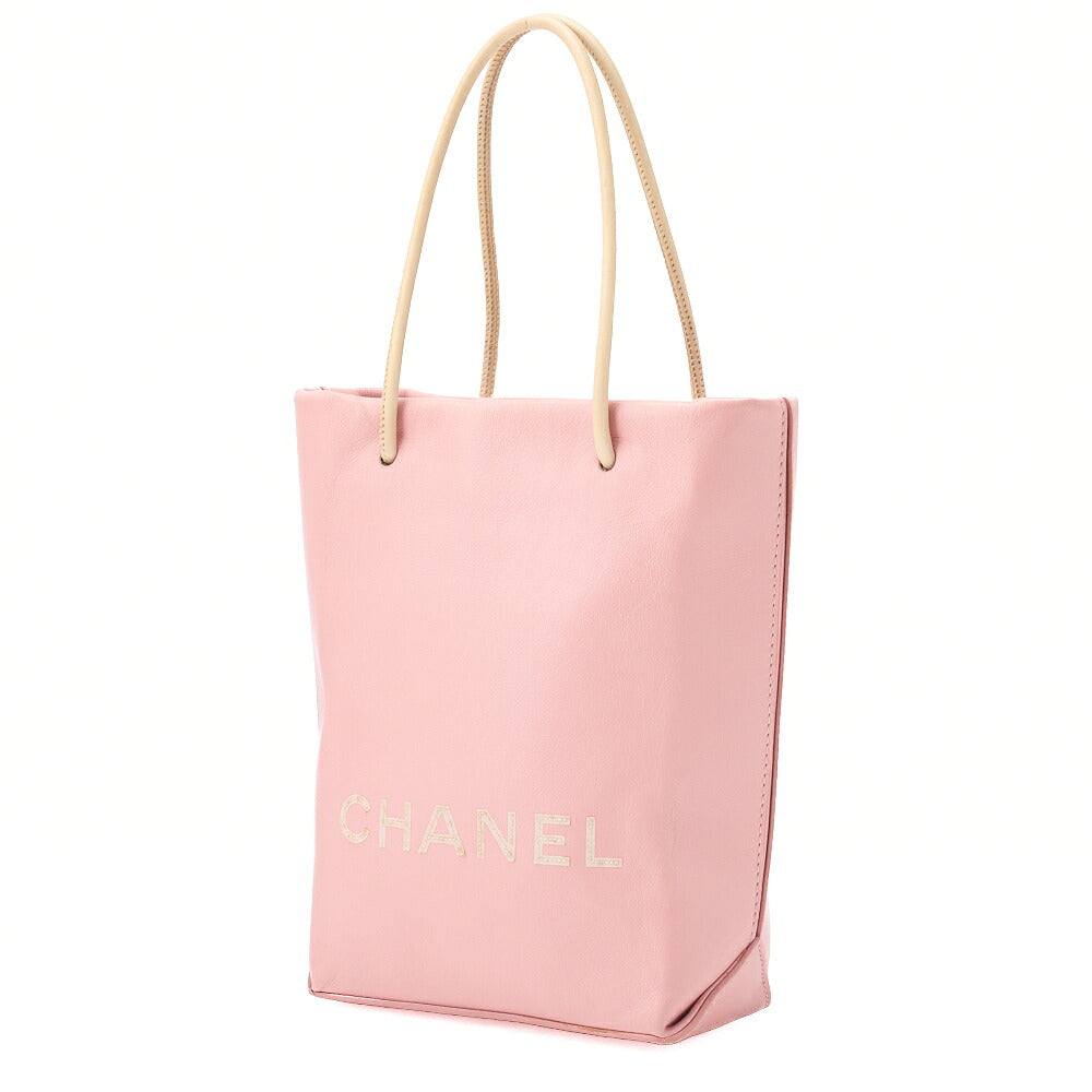 Pre-Owned Mini Tote Bag Essential Logo Mark Lambskin Pink Silver-Tone Hardware, Pre-Owned