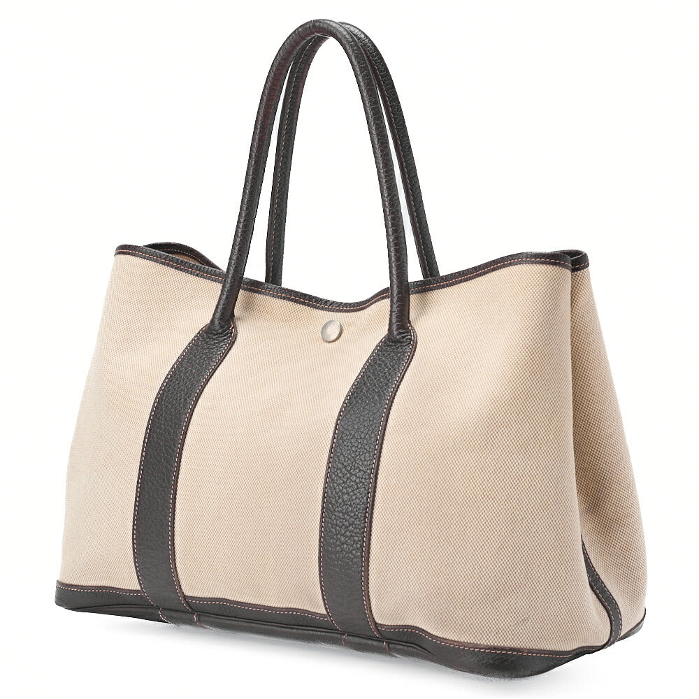Pre-Owned Garden Party PM Tote Bag Canvas Brown Silver-Tone Hardware, Pre-Owned