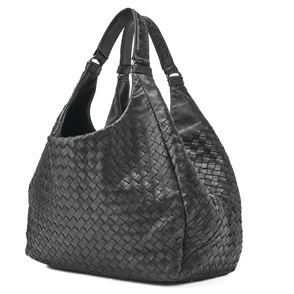 Pre-Owned VENETA Veneta Tote Bag Intrecciato Lambskin Black Pre-Owned