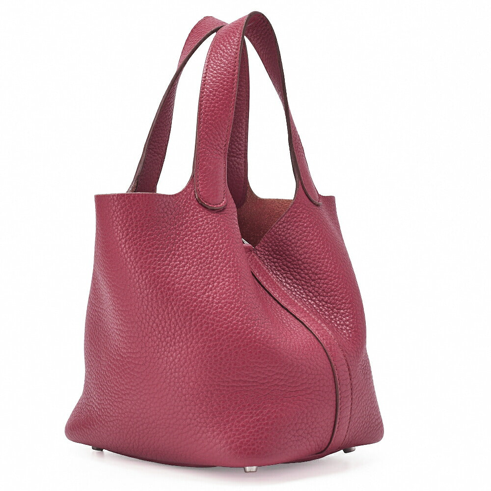 Pre-Owned Picotan Lock PM Handbag Tryon Clemence Rouge casaque Silver-Tone Hardware, Pre-Owned