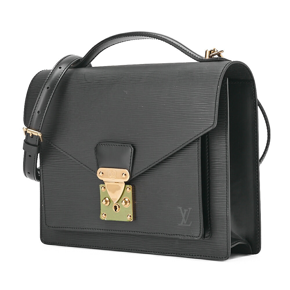Pre-Owned VUITTON Vuitton Monceau Handbag 2way Noir M52122 Gold-Tone Hardware, Pre-Owned