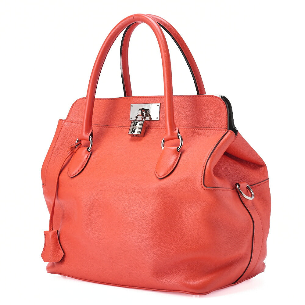 Pre-Owned Toolbox 26 Verso Evercolor Orange Poppy x Rouge Ash Handbag Silver-Tone Hardware, Pre-Owned