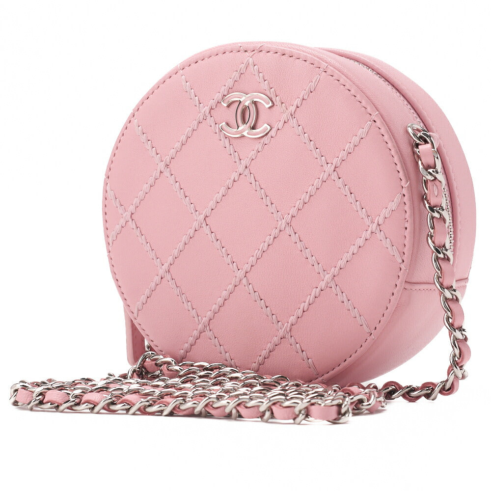 Pre-Owned Mini Matlasse Cocomark Ultra Stitch Chain Shoulder Lambskin Pink Silver-Tone Hardware, Pre-Owned