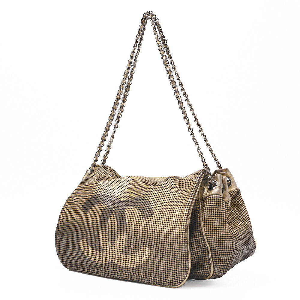 Pre-Owned Chain Shoulder Bag Matelassé Gabrielle de Silver Gold-Tone Hardware, Pre-Owned