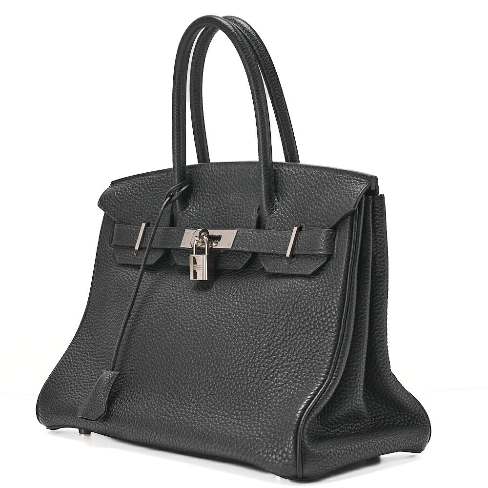 Pre-Owned Birkin 30 Tote Bag Togo Black Silver-Tone Hardware, Pre-Owned