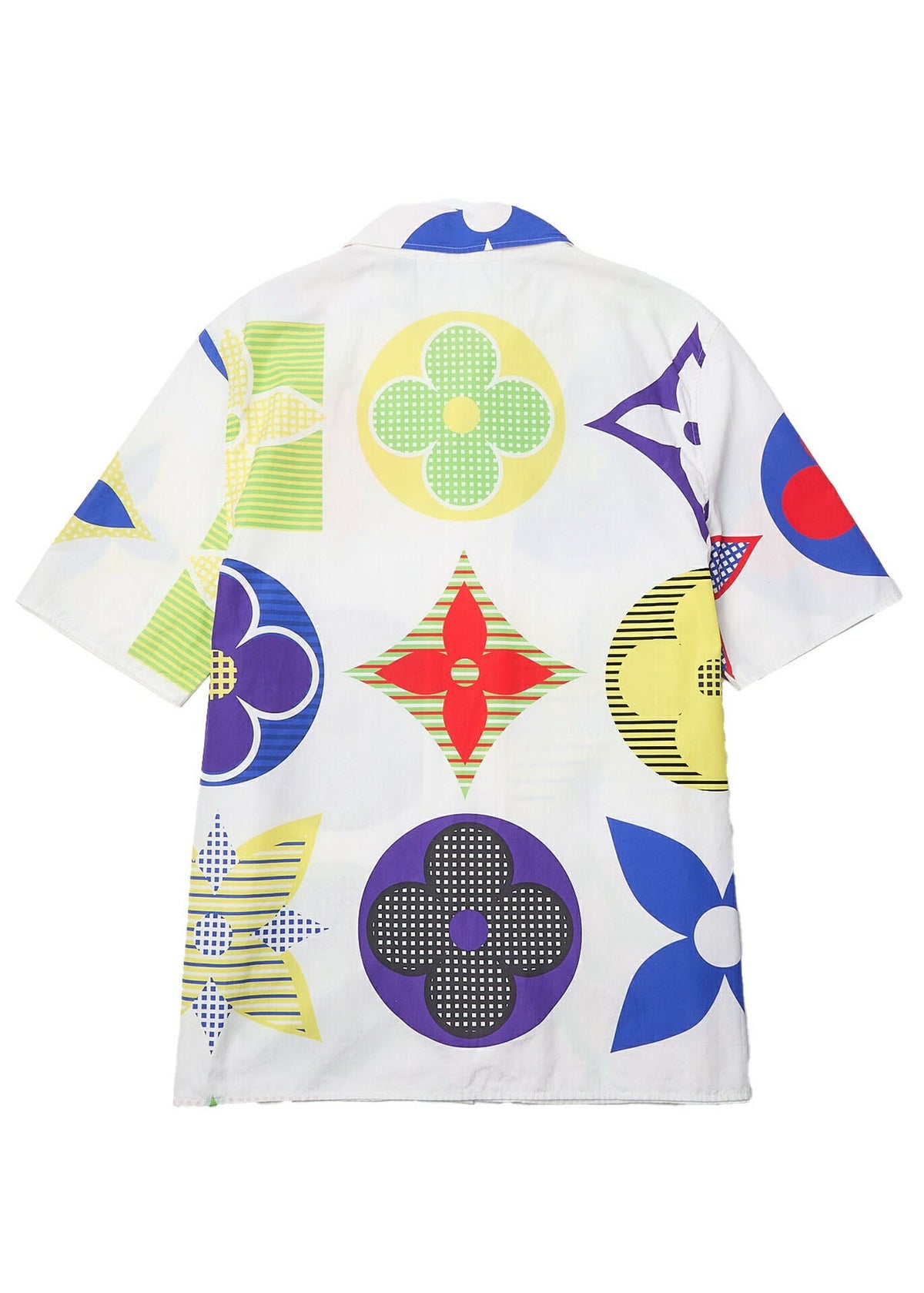 Pre-Owned Vuitton T-Shirt, Short Sleeve, Monogram, Cotton, White, Silver-Tone Hardware, Pre-Owned