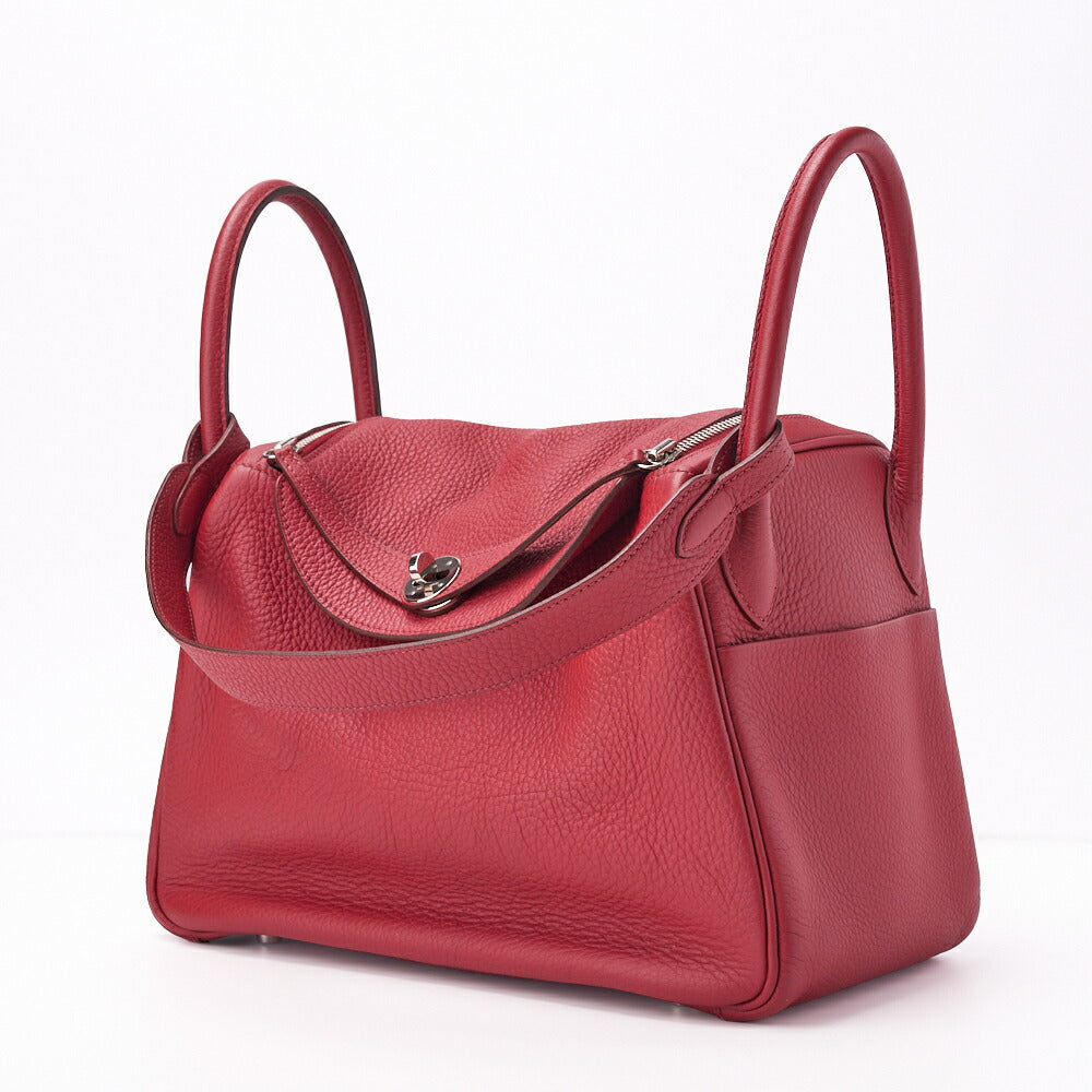 Pre-Owned Lindy 30 2WAY Shoulder Bag Tryon Clemence Rouge Casaque Silver-Tone Hardware Pre-Owned