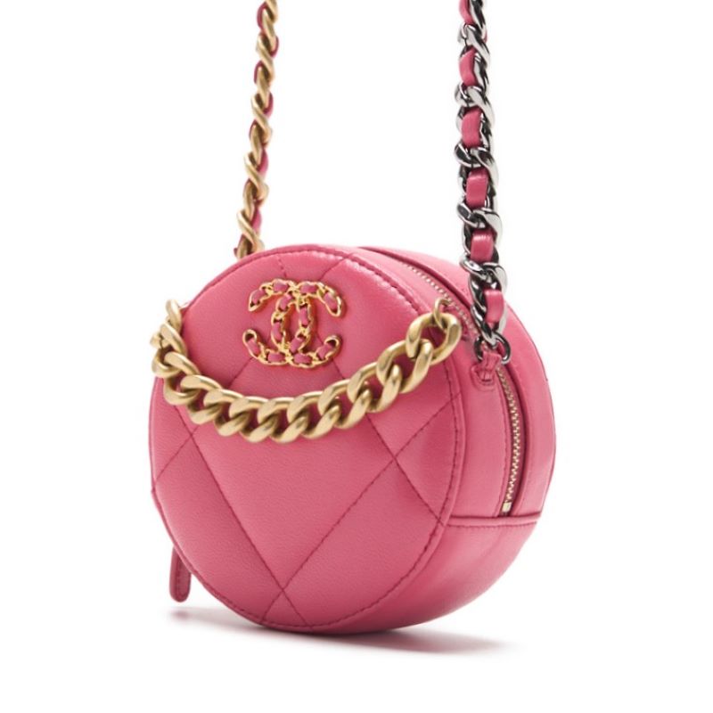 Pre-Owned 19 Matelasse Chain Shoulder Tote Bag Lambskin Pink Gold-Tone Hardware Pre-Owned