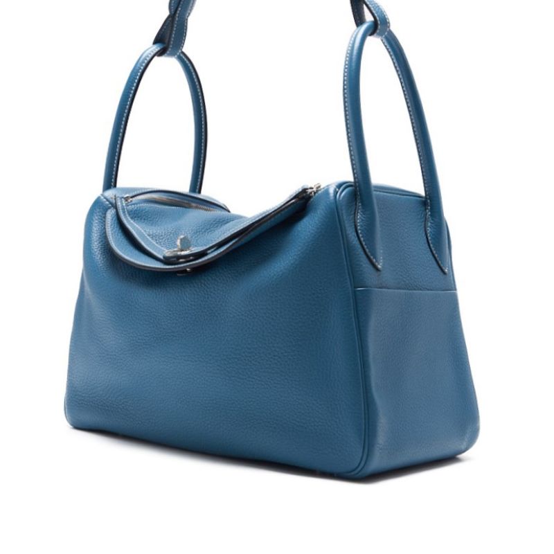 Pre-Owned Lindy 34 Shoulder Bag Tryon Clemence Blue Jean Silver-Tone Hardware Pre-Owned