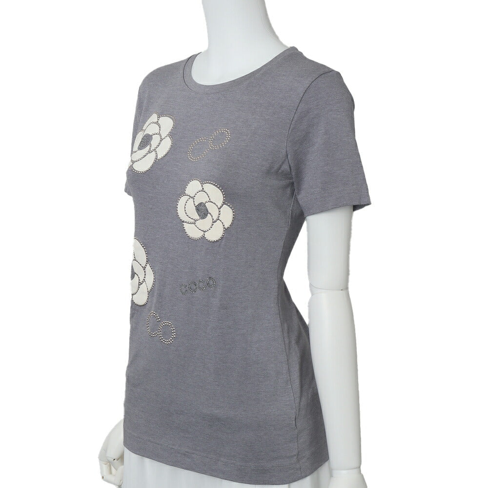 Pre-Owned T-Shirt Short Sleeve Cut-and-Sew Gray Gold-Tone Hardware Pre-Owned