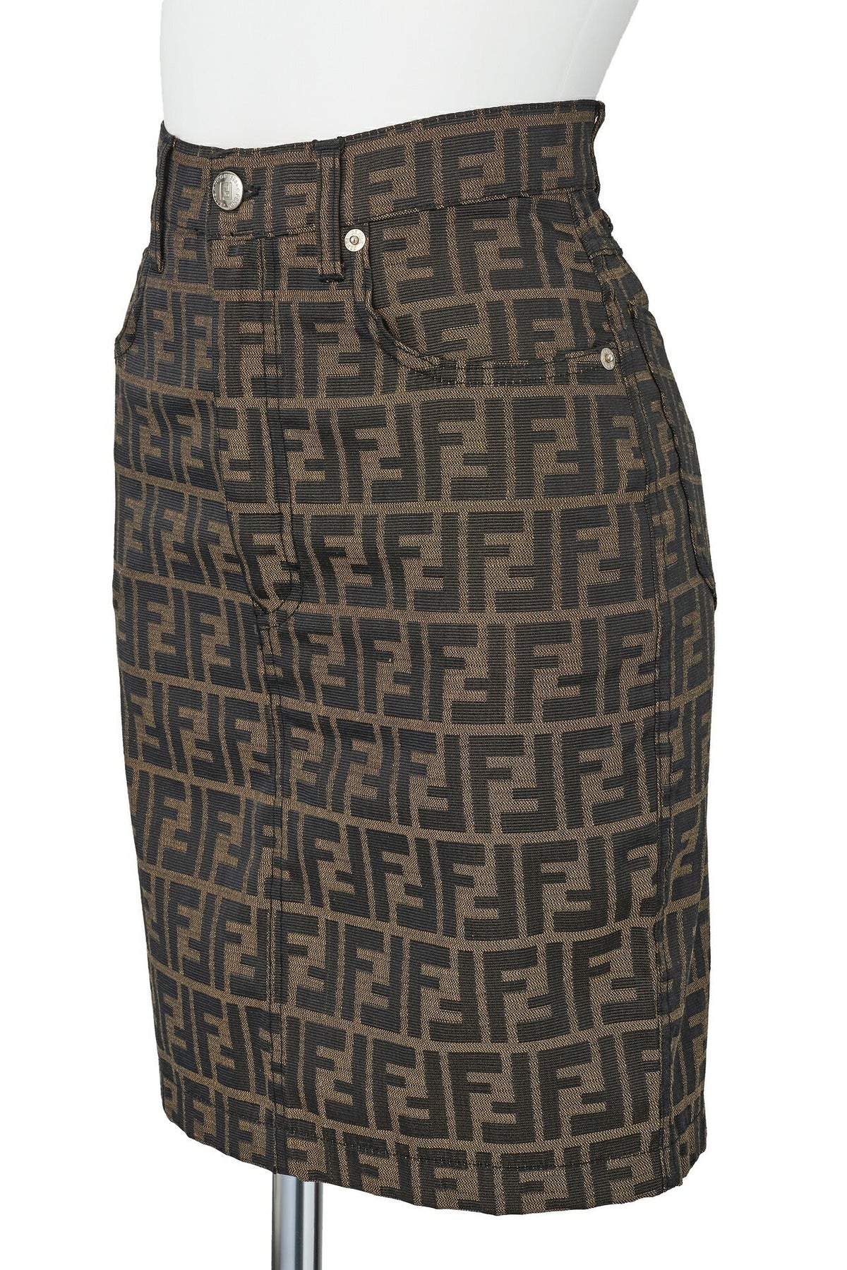 Jupe-pantalon d'occasion, motif Zucca, mélange polyester-coton, marron, d'occasion