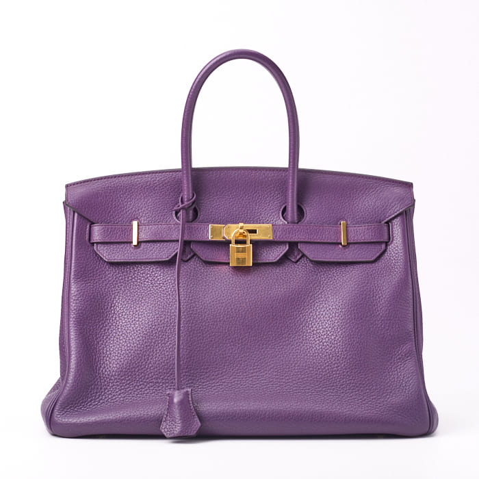 Pre-Owned Birkin 35 Handbag Mini Shoulder Bag Tryon Clemence Anemone Gold-Tone Hardware Pre-Owned